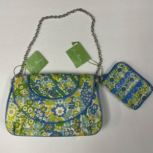 Vera Bradley Petite Chain Bag with Wallet English Meadow Green Blue